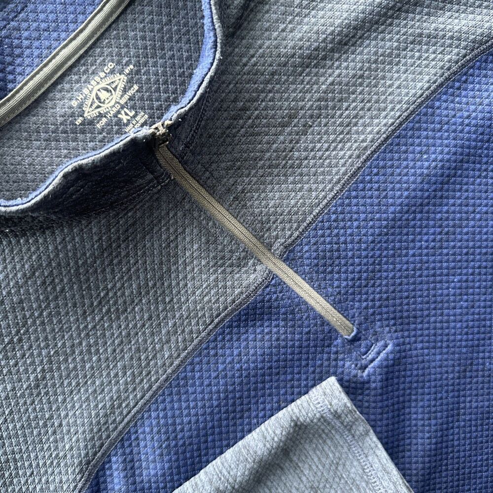 GH Bass & Co Mens Quarter Zip Pullover Outdoor Hiking Shirt Gray Blue Size XL
